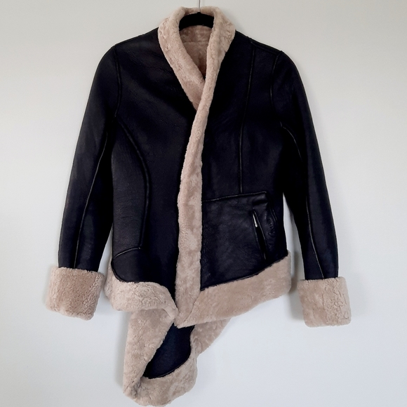 Rick Owens Leather and Shearling Jacket
